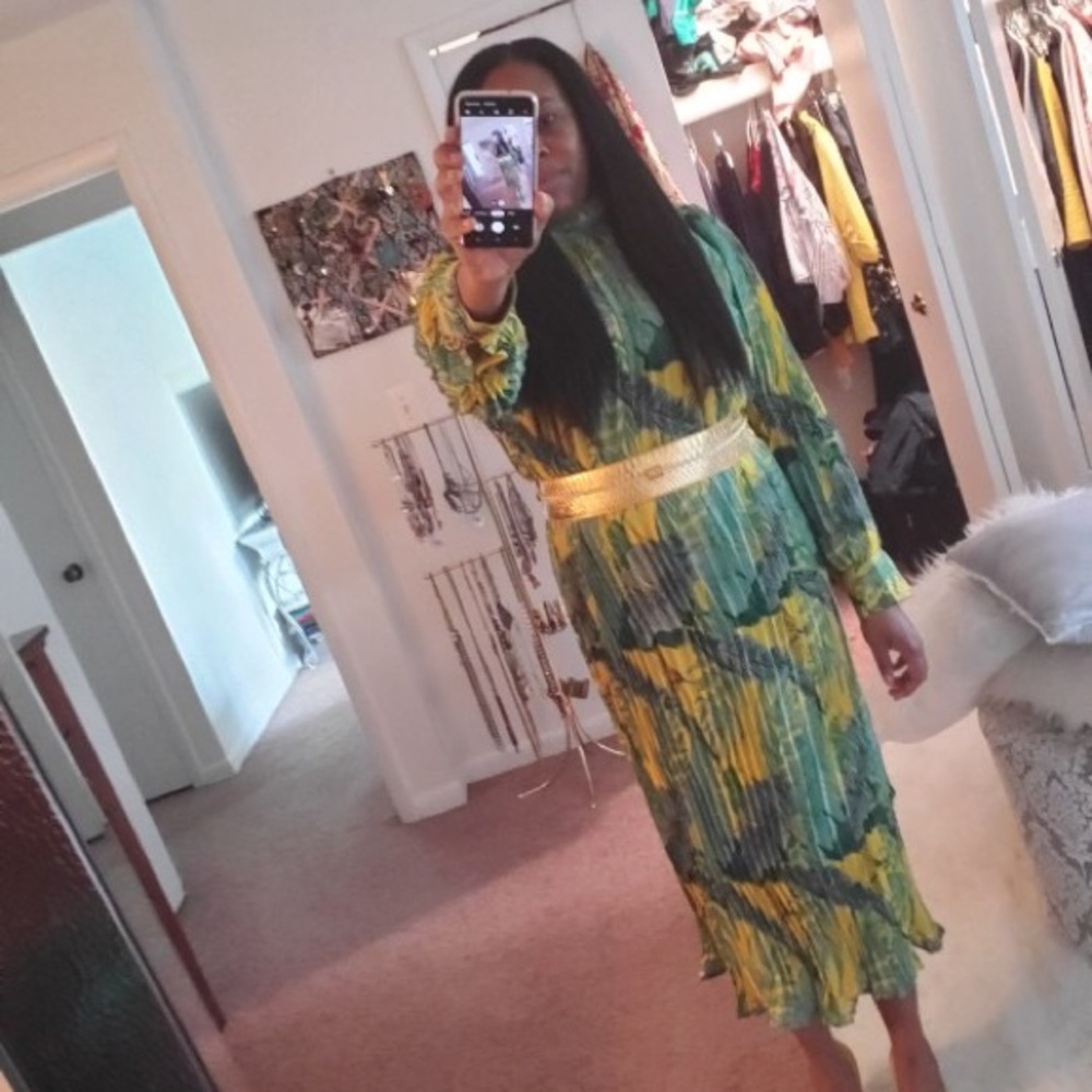 Classy Leaf pattern dress